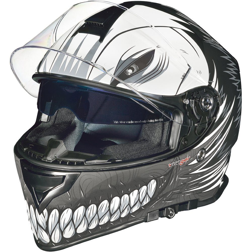 rueger-helmets Motorradhelm RT-824 Integralhelm mit Sonnenvisier 1380 Gramm schwer XS-XL