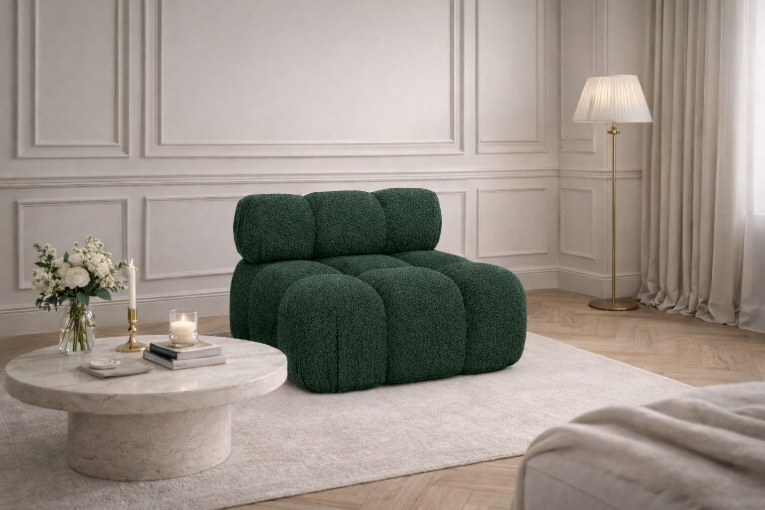 Kaiser Möbel Sofa-Mittelelement modulares System, Stoff Abriamo,SELIA (Einzelelement, Einzelelement des modularen Sofasystems), modulares System, Stoff Abriamo, HR-Schaum, Wellenfederung