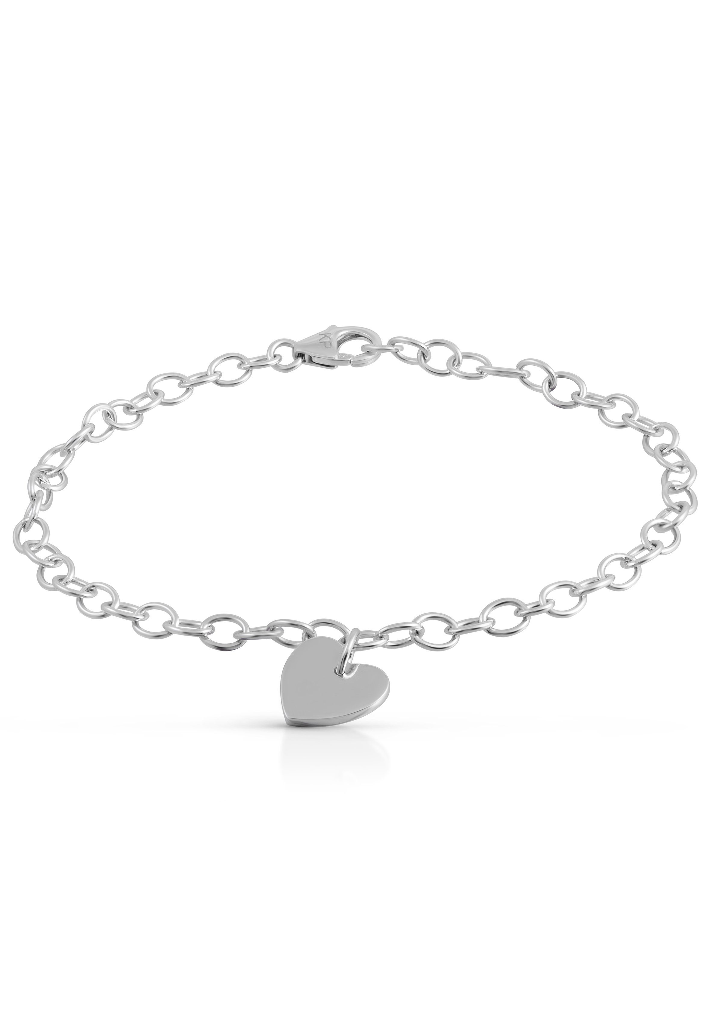 Firetti Armband mit Gravur Schmuck per Armkette Silber Anlass Herz, Taufe GRAVURwunsch Armschmuck Weihnachten Geburtstag Geschenk Mail senden, 925