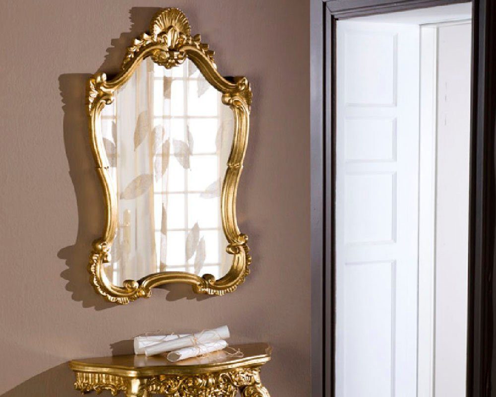 ASR Rahmendesign Barockspiegel Venice, 46×73 cm, Blattgold, konturiert, Spiegel glatt