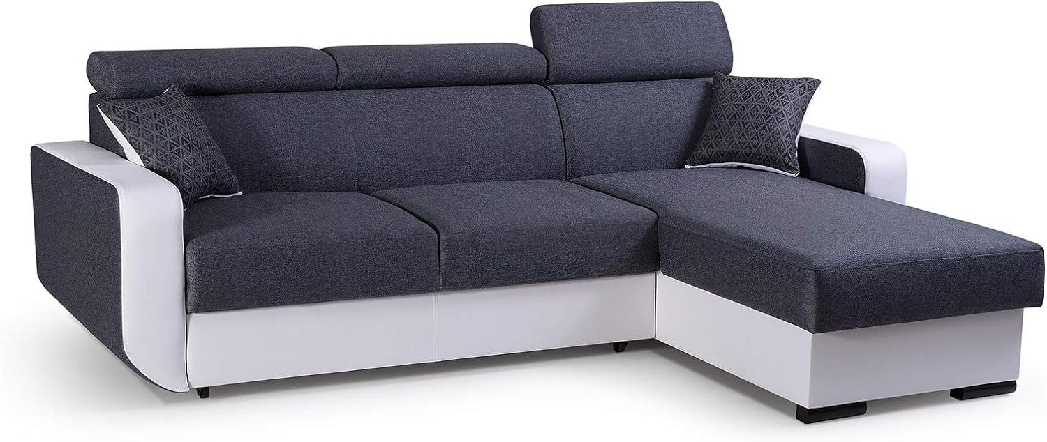MOEBLO Ecksofa Pedro, Eckcouch Sofa Couch Wohnlandschaft L-Form Polsterecke - 236x165x97 cm, mit Schlaffunktion, mit Bettkasten