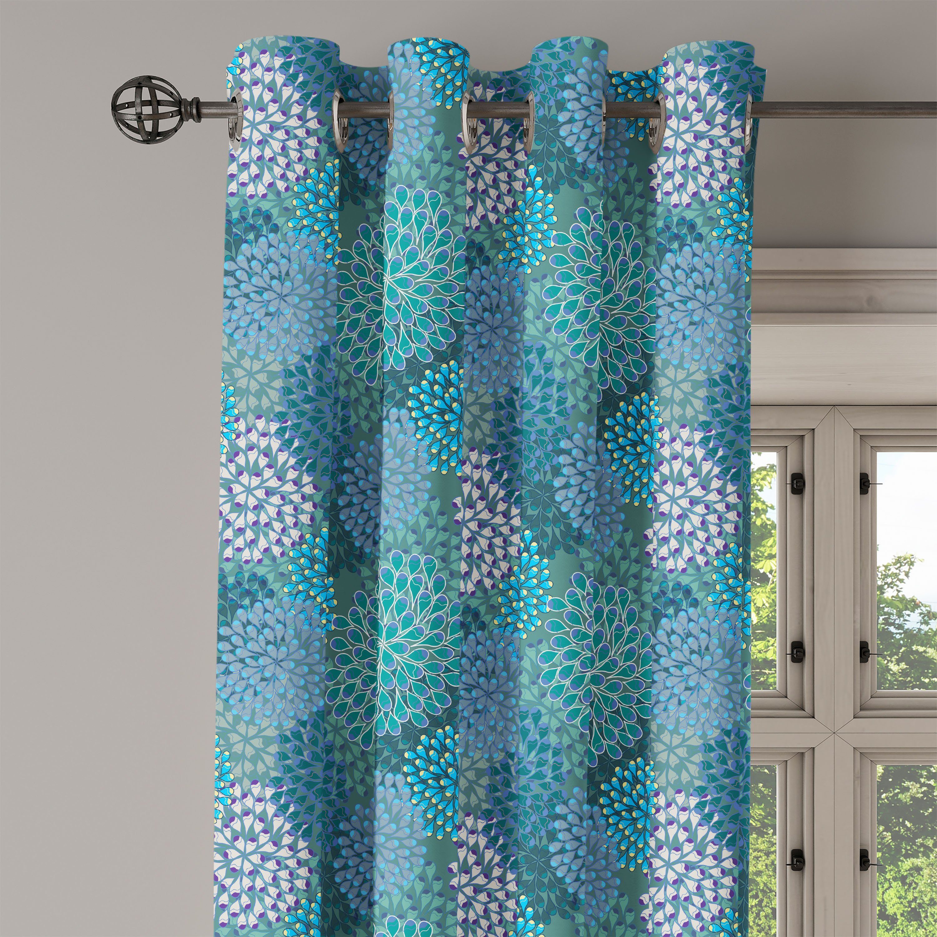 Wohnzimmer, 2-Panel-Fenstervorhänge Schlafzimmer Blumen Nelke Gardine Vibrant für Dekorative Blütenblätter Abakuhaus,