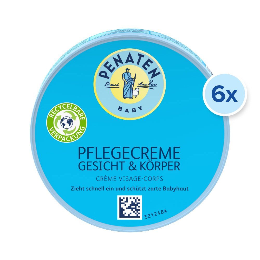 PENATEN Hautcreme Pflegecreme Gesicht & Körper 6er-Pack (6x 100ml)