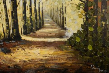 KUNSTLOFT Gemälde Wege des Waldes 80x80 cm, Leinwandbild 100% HANDGEMALT Wandbild Wohnzimmer