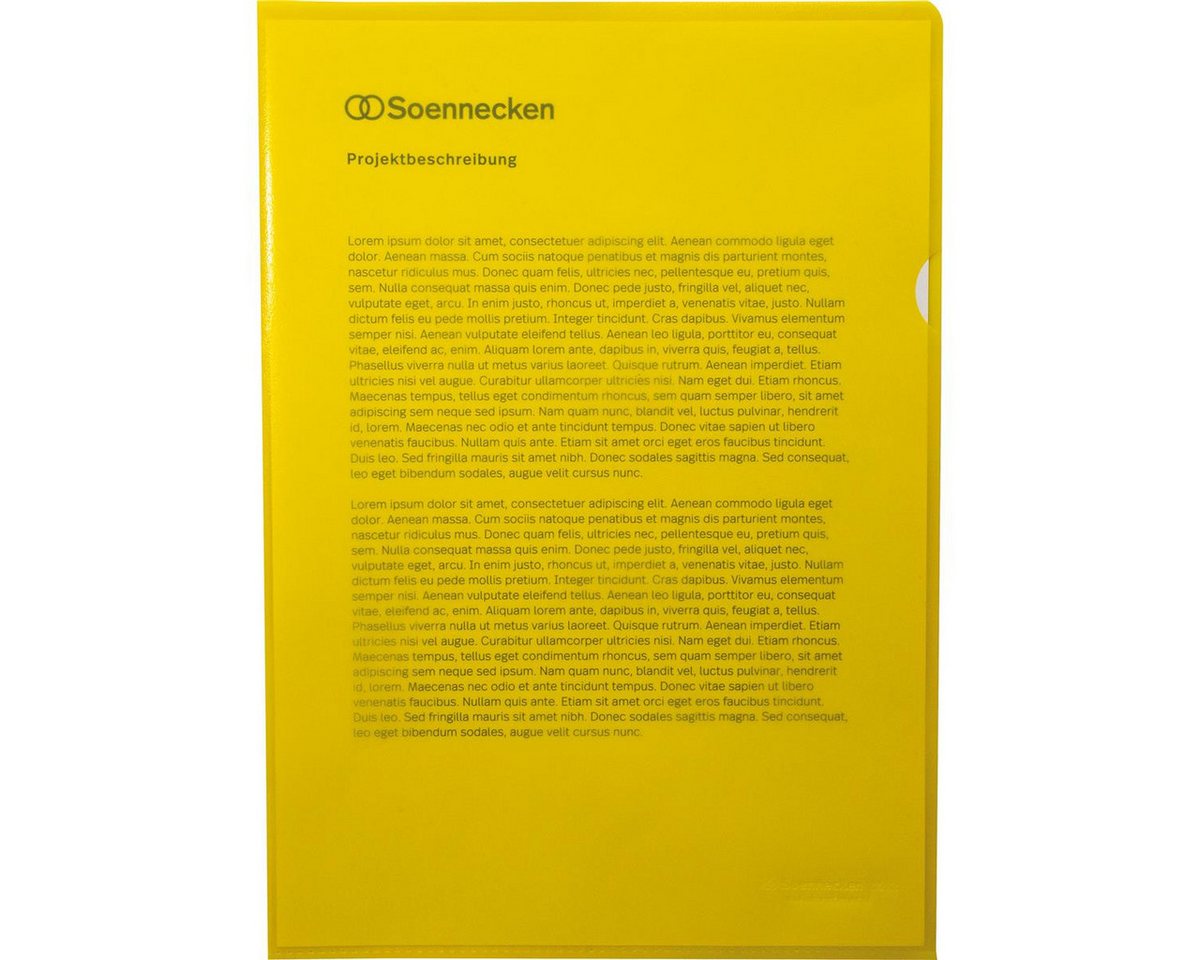 Thumbnail - Soennecken Prospekthülle Soennecken Sichthülle 1512 DIN A4 PP gelb 100 St./Pack.