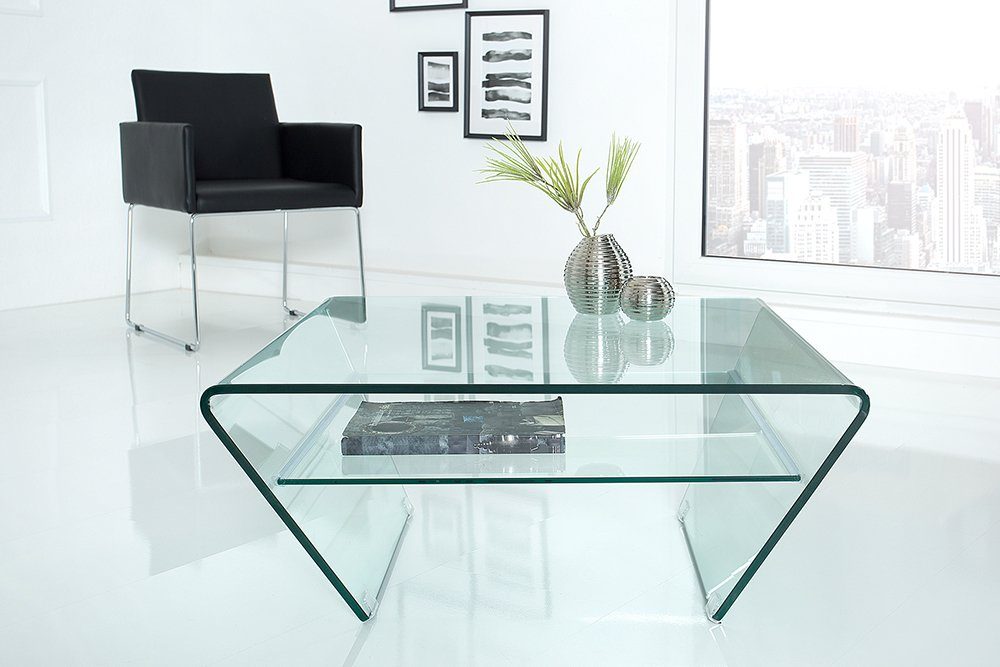 riess-ambiente Couchtisch FANTOME 70cm transparent, Wohnzimmer · Trapez · G günstig online kaufen