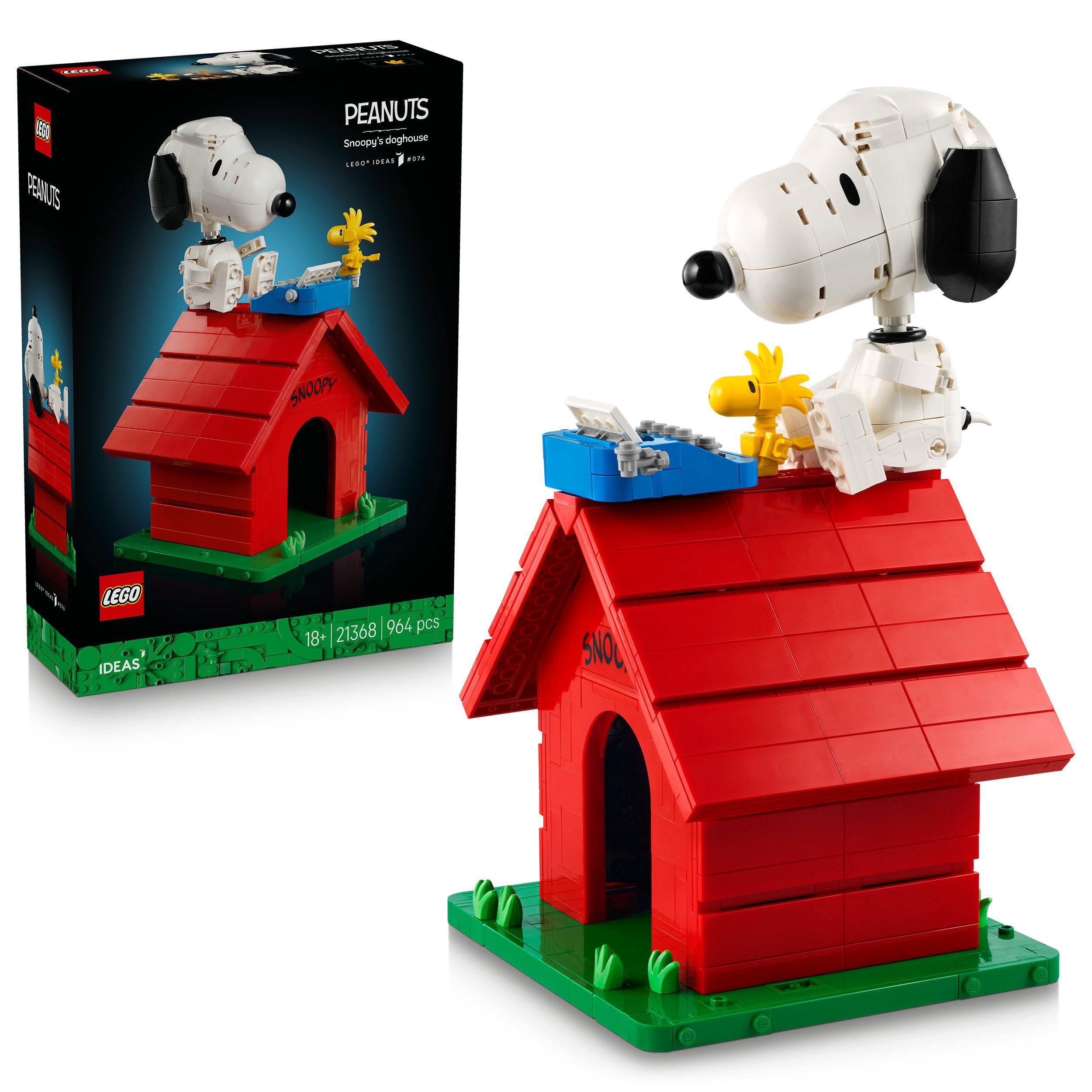LEGO® Peanuts: Snoopys Hundehütte (21368), LEGO Ideas Konstruktionsspielsteine, (964 St), Made in Europe