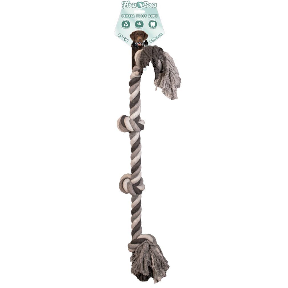 Holland Animal Care Tierquietschie Floss Toss Dental Rope 4 Knot 85 cm