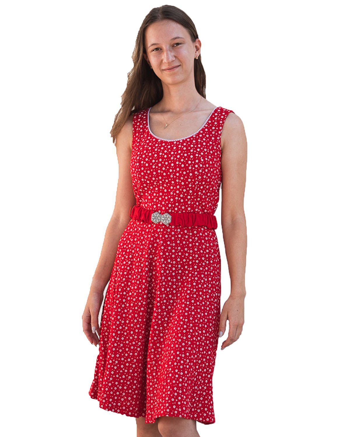Turi Landhaus Дирндль Trachtenkleid 'Kati' mit Blümchenmuster, Rot