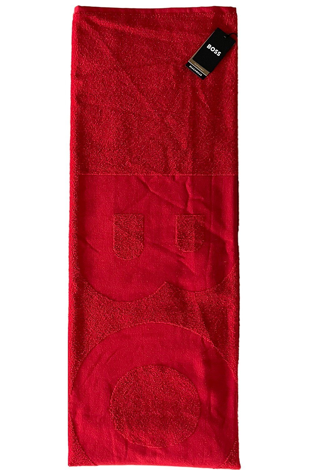 BOSS Badetuch Beach Towel Solid, Baumwolle (1-St), Saunatuch 80x160 cm Beachwear Responsible Product Bright Red (628)