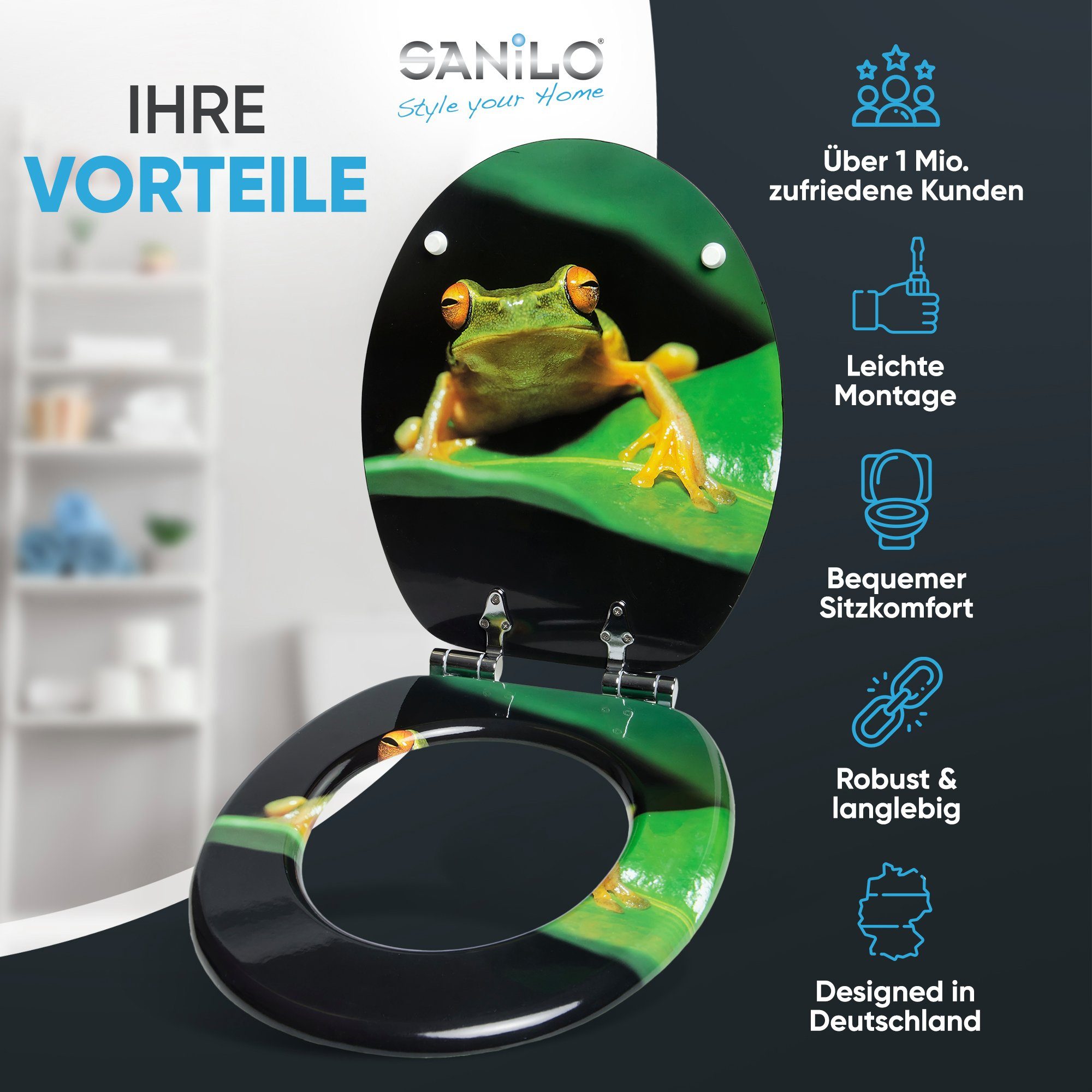 Sanilo WC-Sitz Frosch Grün, mit Absenkautomatik, hochwertig & modern, unive günstig online kaufen