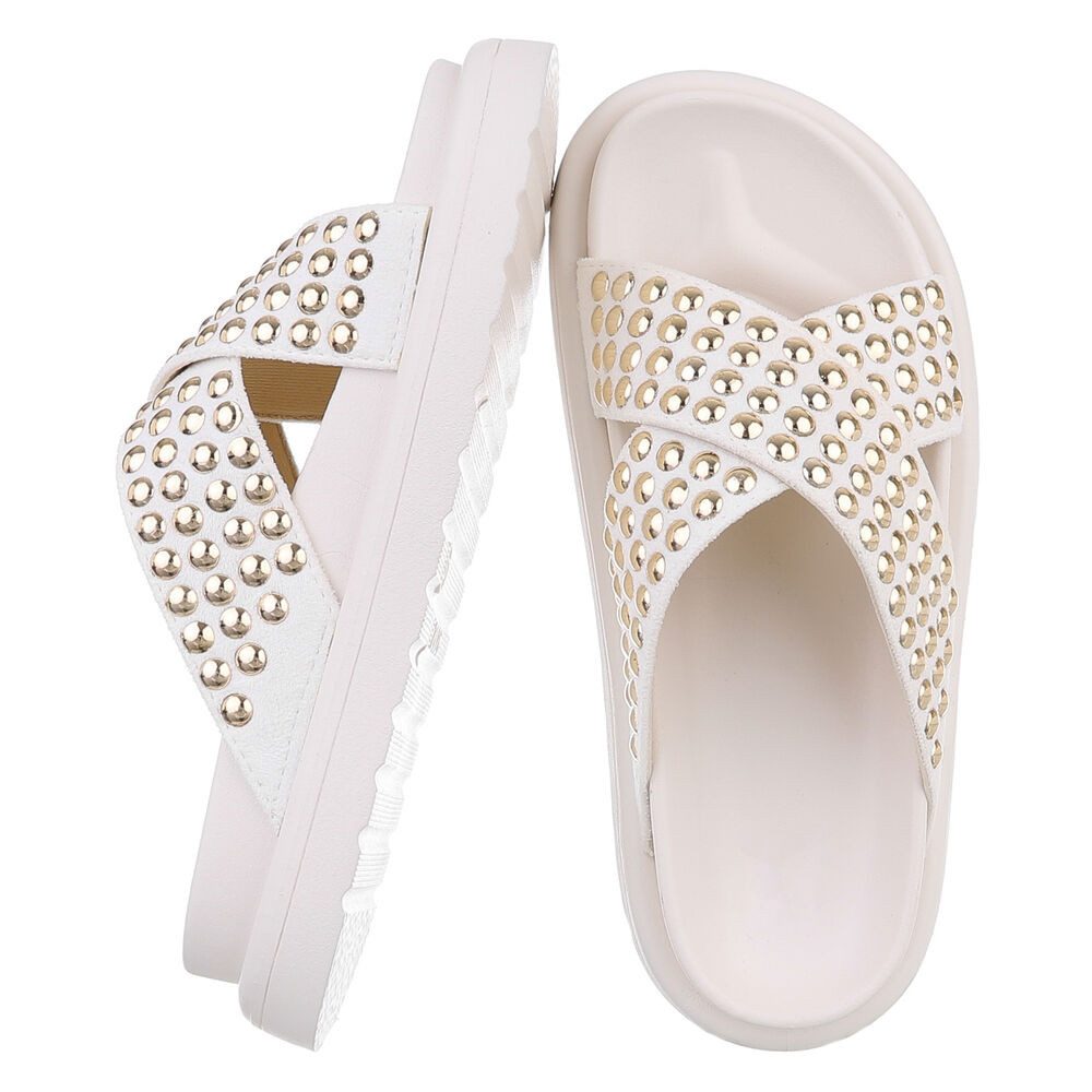 Ital-Design Stylische Damen-Sandalen mit Nieten für Freizeit und Alltag Pla günstig online kaufen