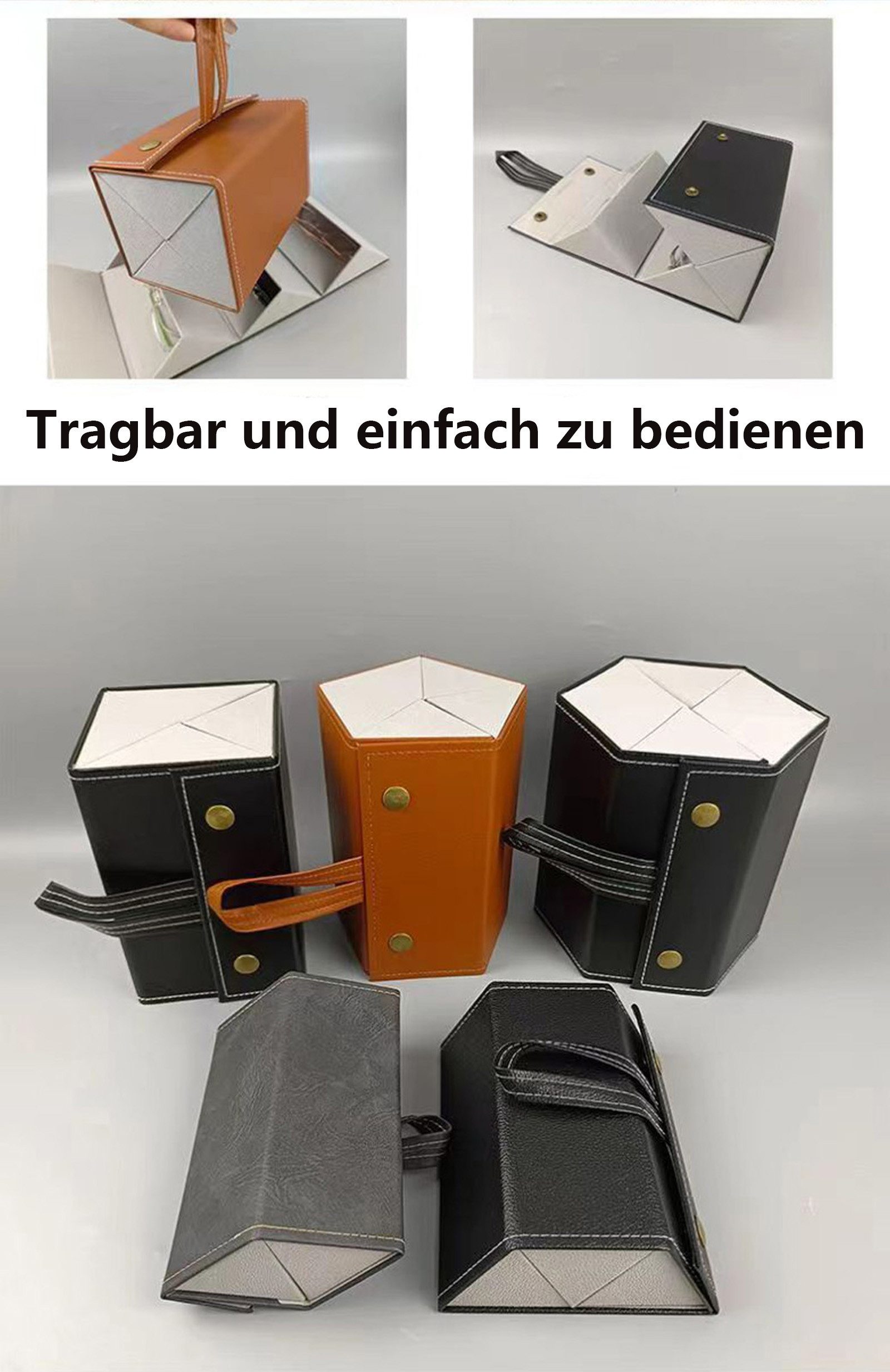 Jumpeak Brillenetui Brillenetui,Zusammenklappbar, Leder, 2/4/6 Brillenfächern, Sonnenbrille und Brille aufbewahren, Schutzhülle