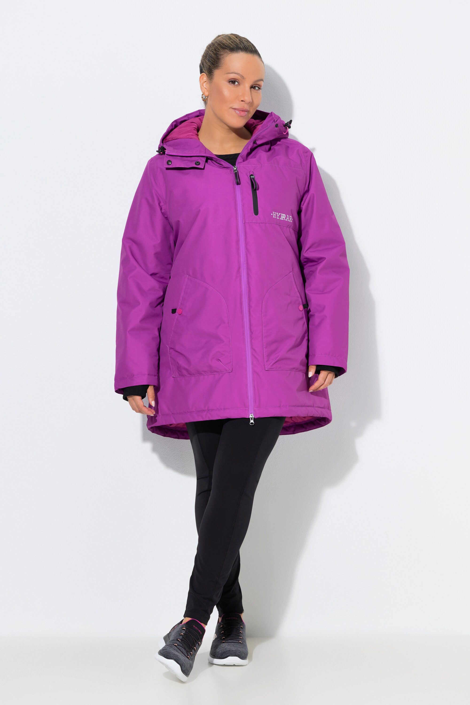 Ulla Popken Wintermantel Funktionsmantel wasserabweisend 2-Wege-Zipper