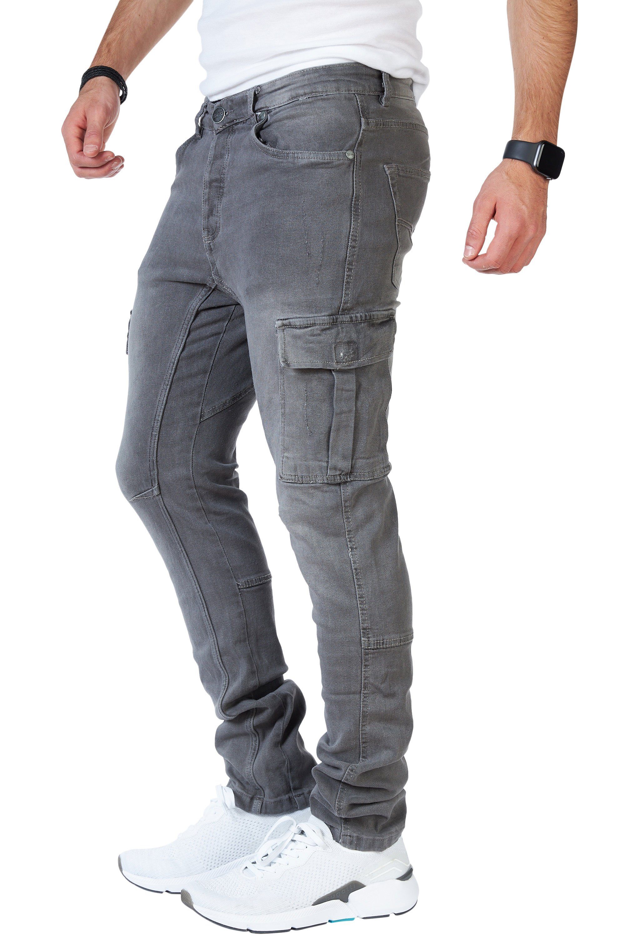 Styleko Cargohose 8003 Herren Cargohose Cargo Jeans Hose für Männer Jungen Regular Denim – Bild 3 von 5