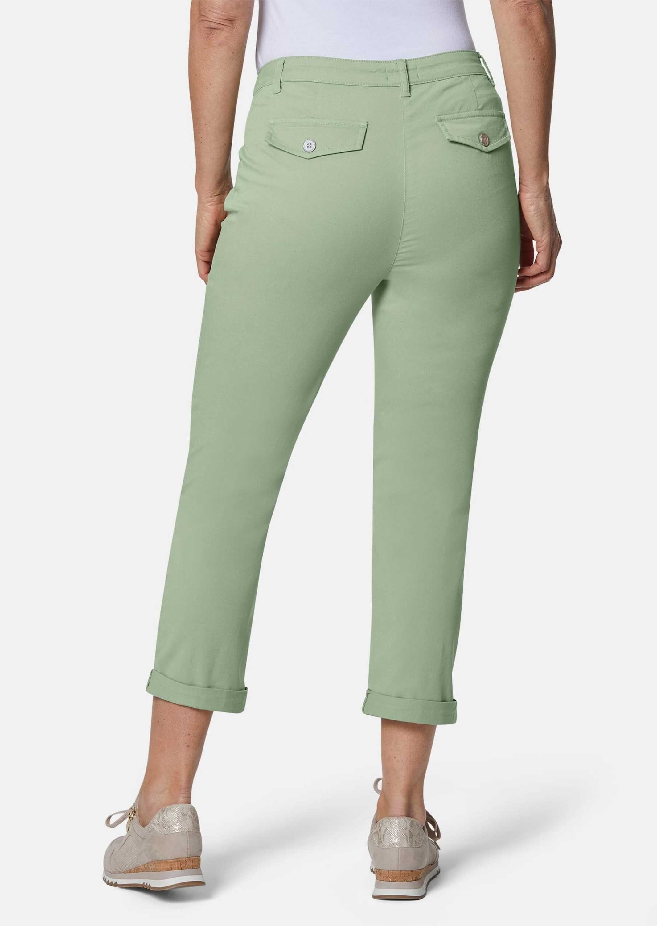 GOLDNER 7/8-Caprijeans Kurzgröße: Baumwollhose mit Formbund Jerseyhose mit Taschen, Zierreißverschlüssen und 7/8-Länge