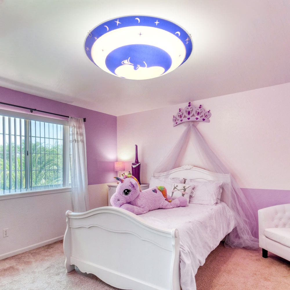 GLOBO LIGHTING Dekolicht, Leuchtmittel nicht inklusive, Deckenleuchte Kinderzimmer Glas Kinder Schlafzimmerleuchte Sterne Baby