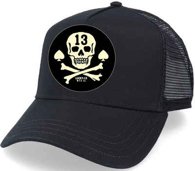 Lucky 13 Snapback Cap Pirate Skull - Trucker Hat
