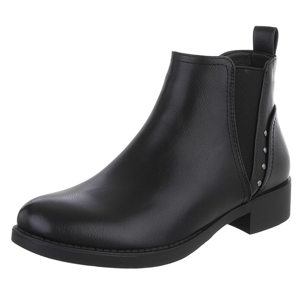 Ital-Design Elegante Chelsea-Boots für Damen mit modernen Details Stiefelette (90851858) Blockabsatz Chelsea Boots in Schwarz