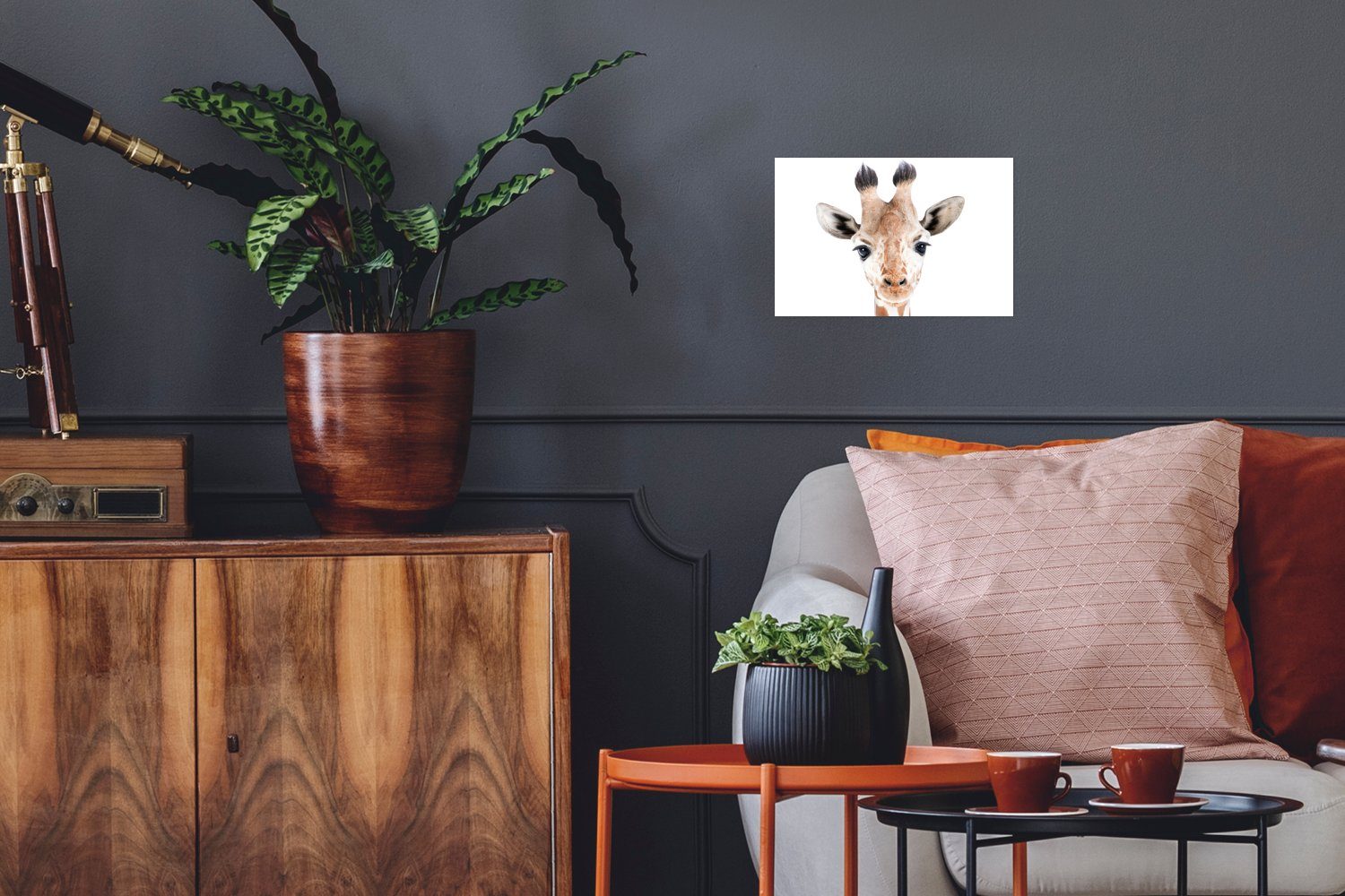 Giraffe Natur Wandposter für Ohne Rahmen Porträt, St), Wohnzimmer, Wandbild, Tiere Poster Poster, MuchoWow - - (1 -