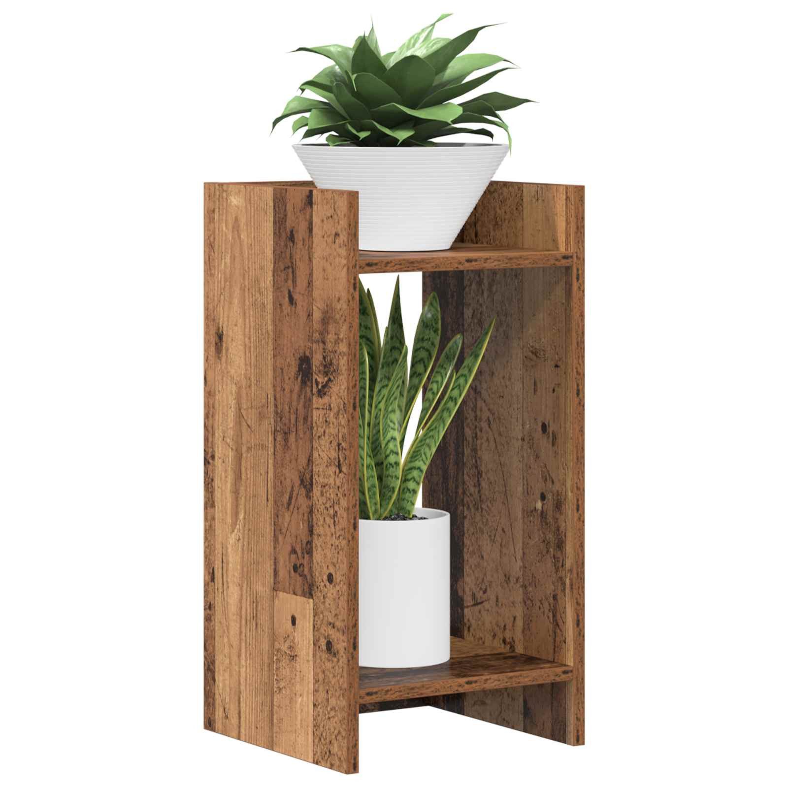 vidaXL Blumenständer Pflanzenständer 2 pcs Altholz 30 x 30 x 60 cm Holzwerkstoff (2 St)