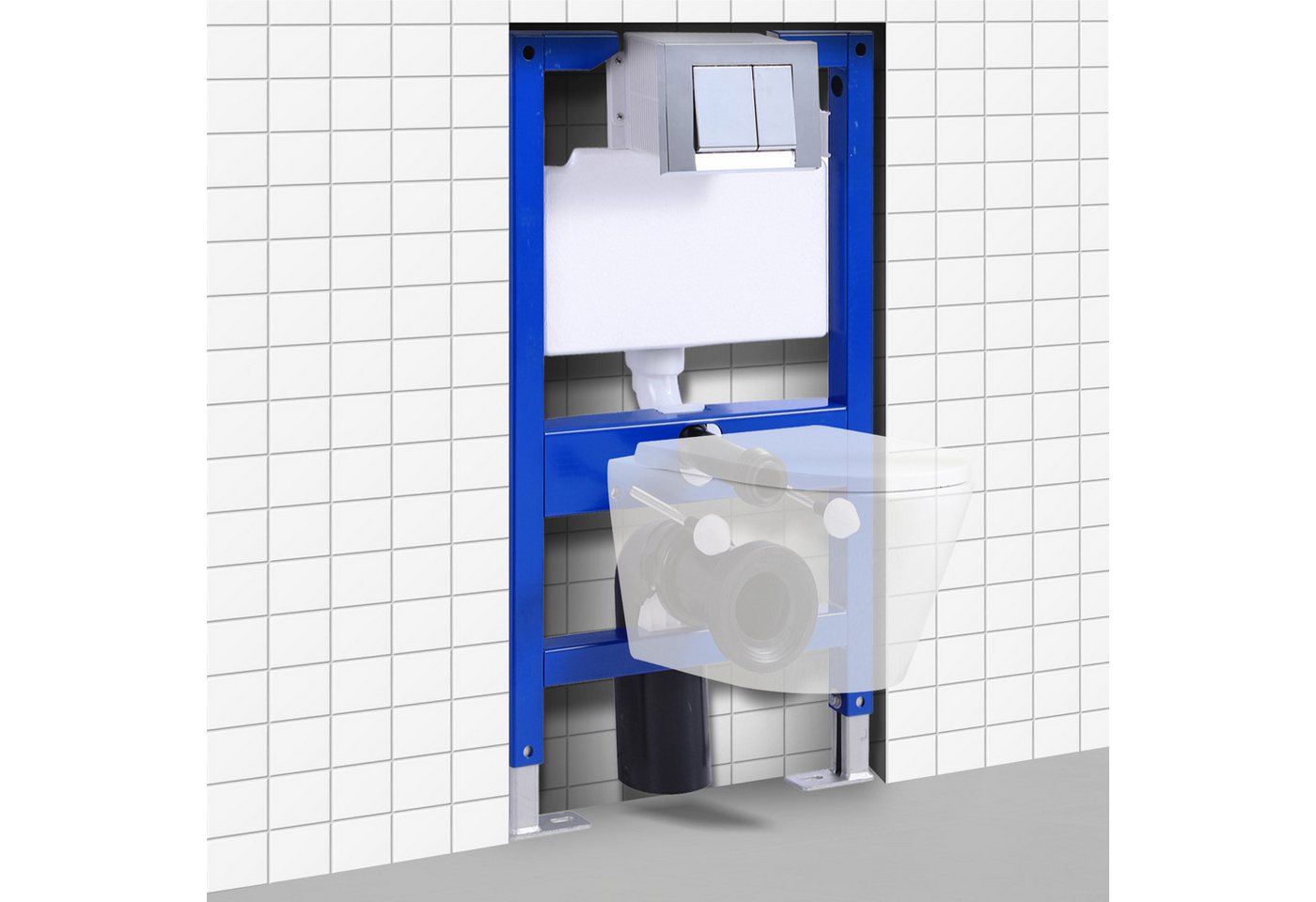 Thumbnail - HOROW Vorwandelement WC Unterputz Spülkasten WC mit betätigungsplatte, - 50×12×82 cm