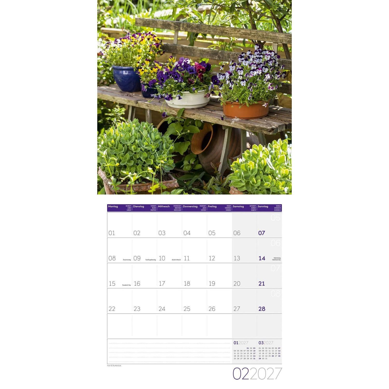 Ackermann Wandkalender In meinem Garten Kalender 2027 - 30x30 - Art12 – Bild 3 von 5