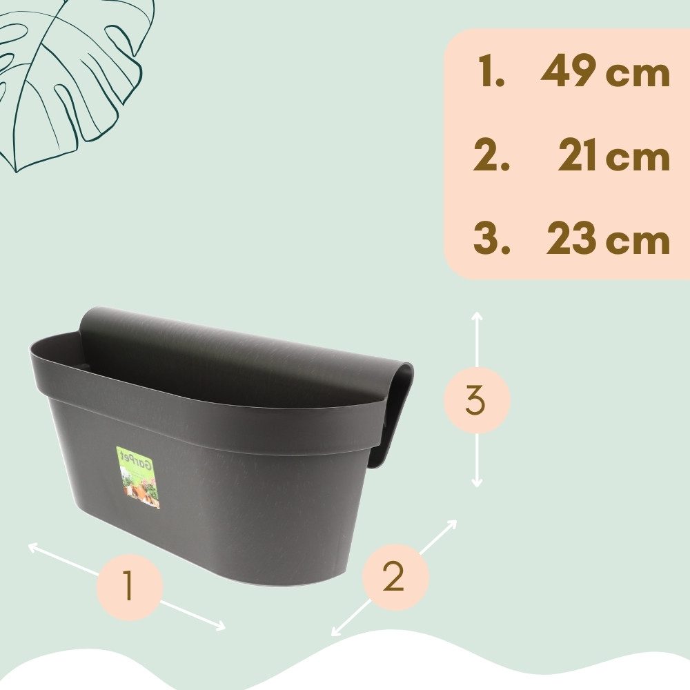 GarPet Balkonkasten 2er Set Geländerkasten Balkon mit Wasserspeicher Blumen günstig online kaufen