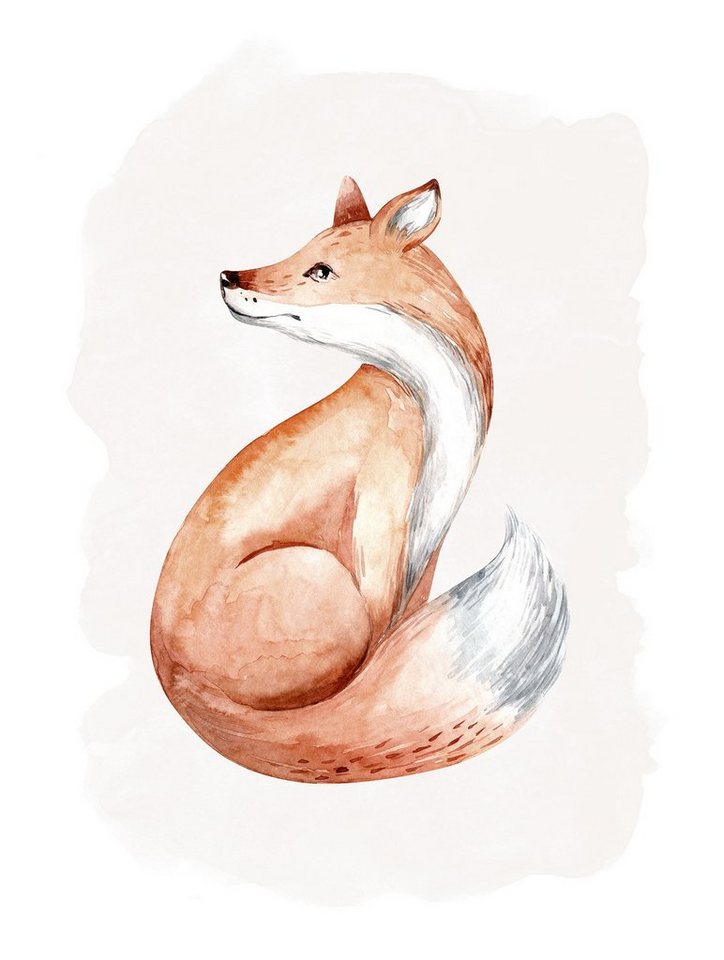 Komar Poster Curious Fox, (1 St), Kinderzimmer, Schlafzimmer, Wohnzimmer
