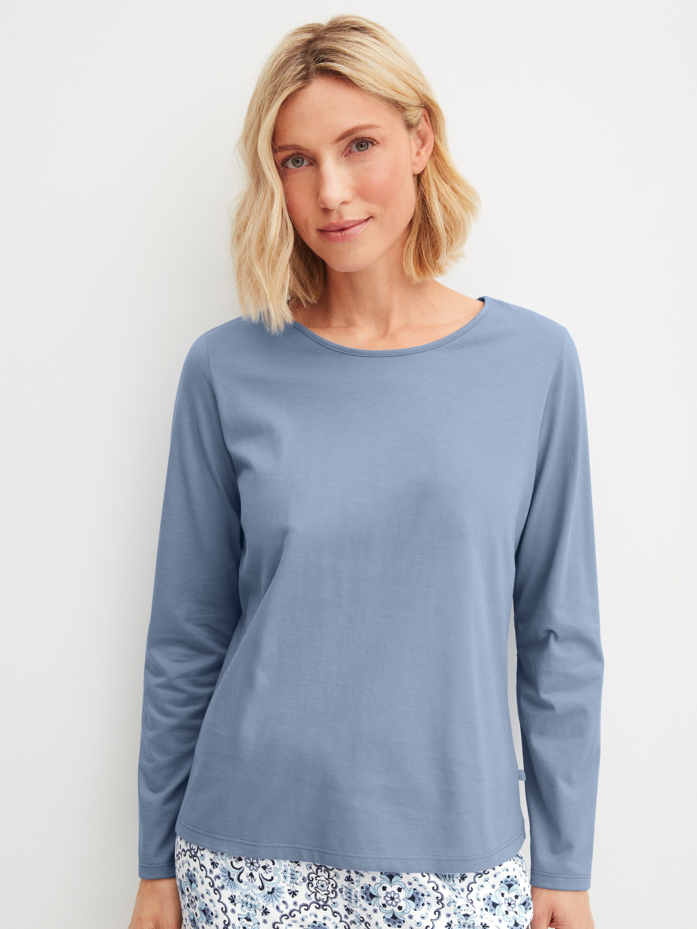 CALIDA Langarmshirt Favourites Tiles Damen (1-tlg) aus hochwertiger Baumwolle, atmungsaktiv, pflegeleicht
