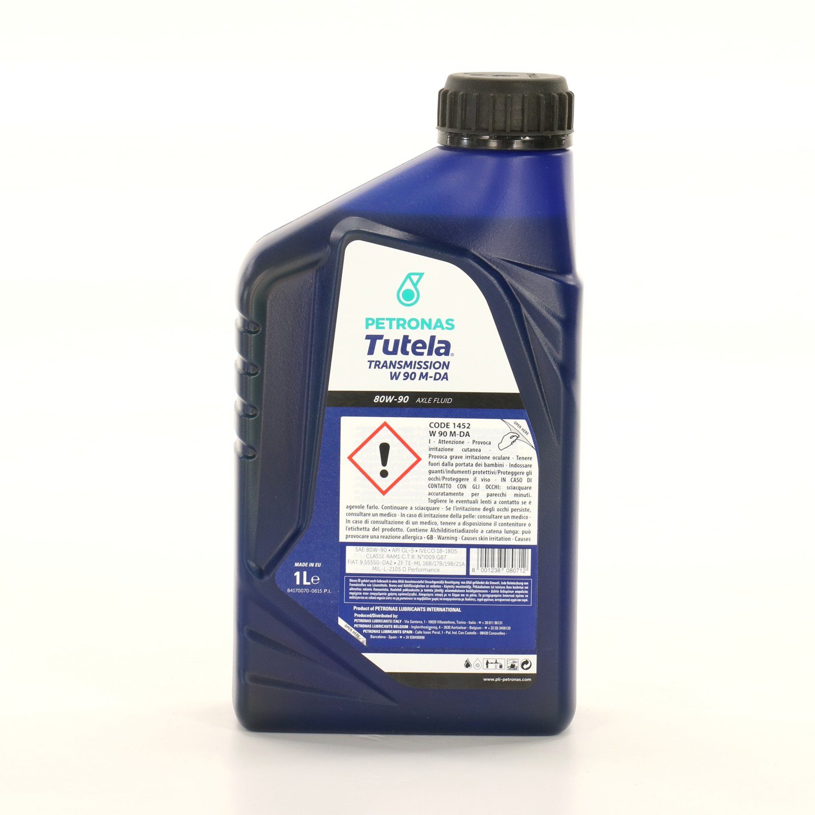 Petronas Getriebeöl Tutela Öl W 90 M-DA SAE 80W90 1 Liter 14521619, Freigaben: API GL 5 / IVECO 18-1805 Classe RAM1 / Fiat 9.55550-DA2
