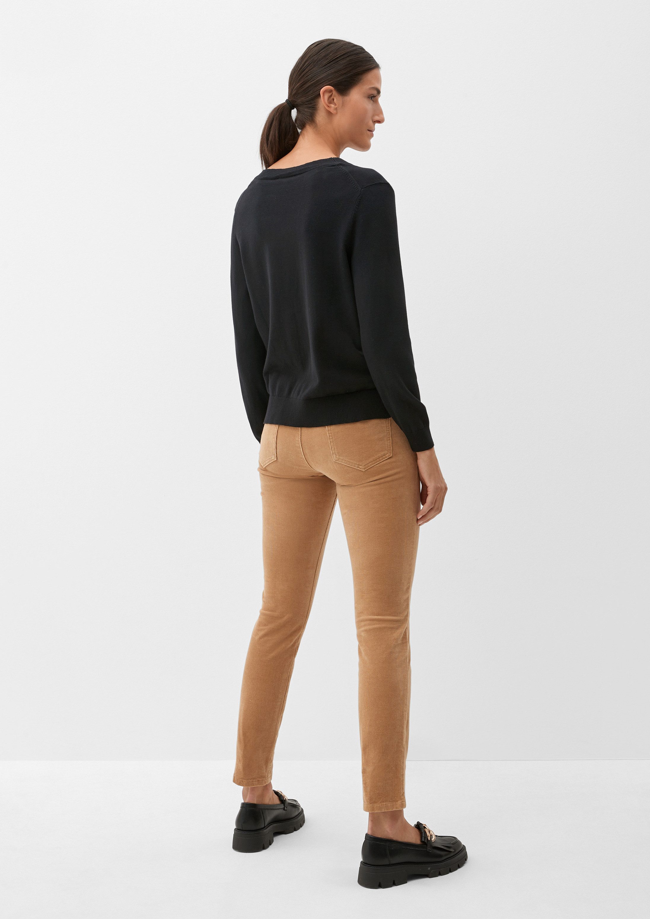s.Oliver Longpullover Strickpullover Feinstrickpullover aus Viskosemix