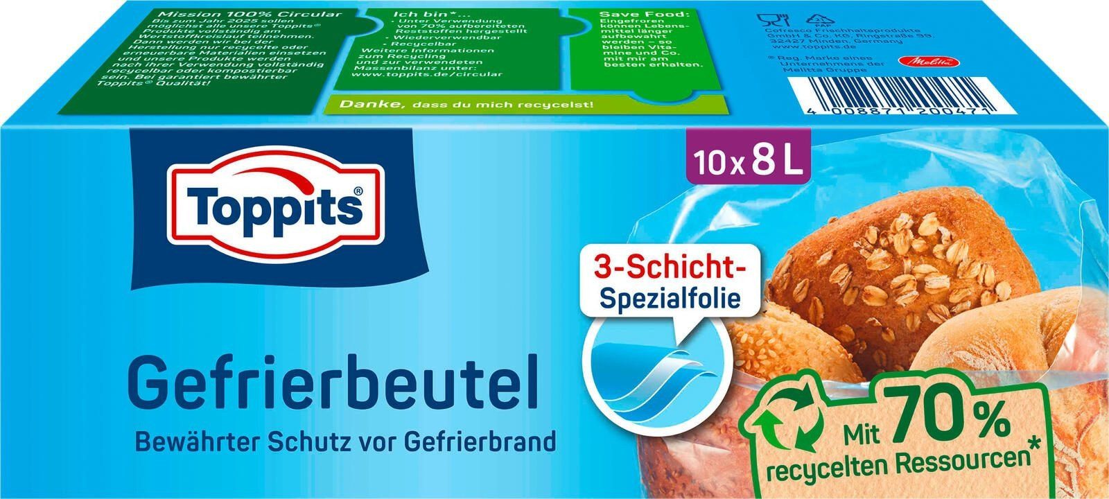 Toppits Gefrierbeutel 10 Toppits Gefrierbeutel 8,0 l