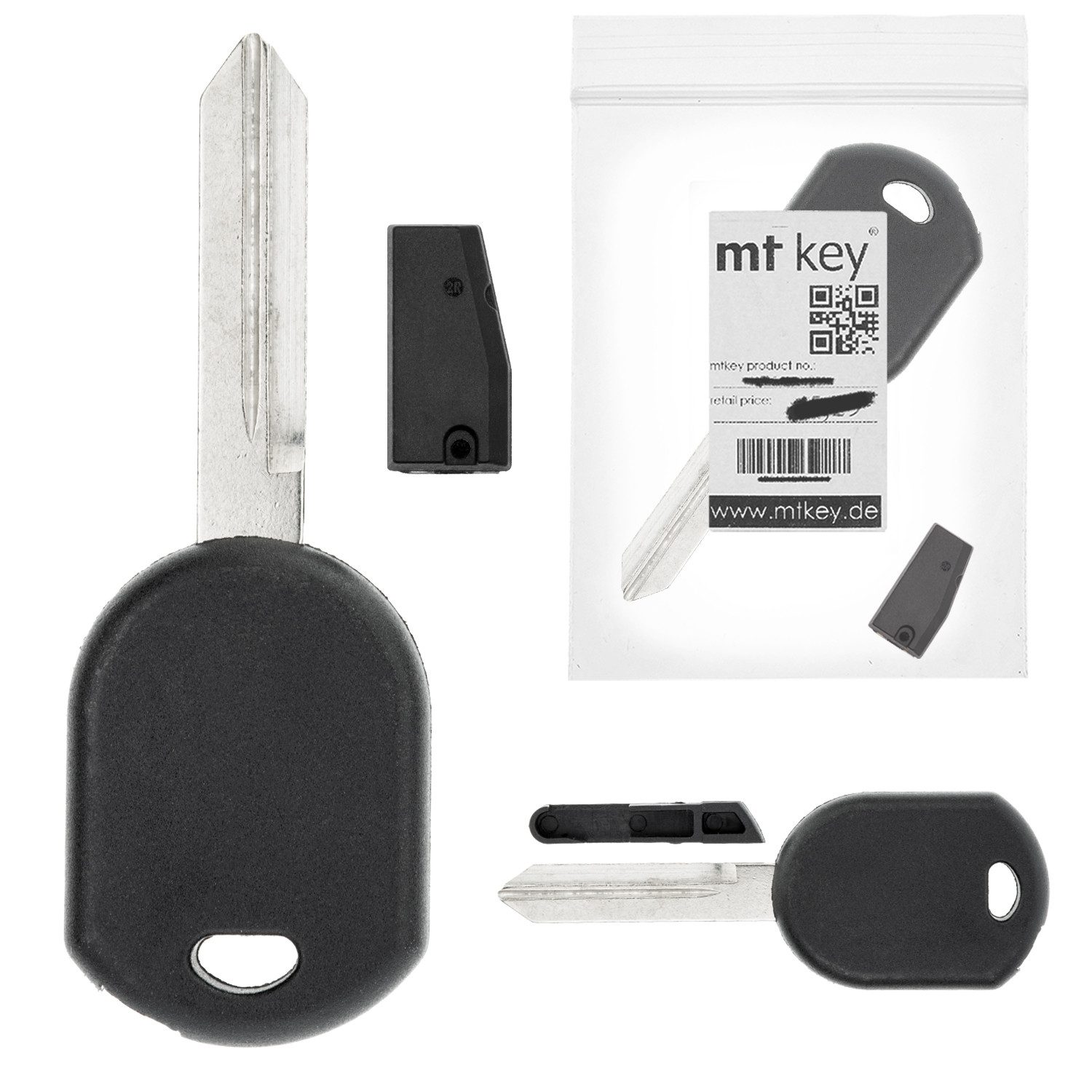 mt-key Schlüsseltasche Auto Zünd Schlüssel FO38R + HITAGPRO128BIT Transponder (Set), für Ford F-150 13.Gen (15-20); F-250 13.Gen (AB 17); F-350/450/550...