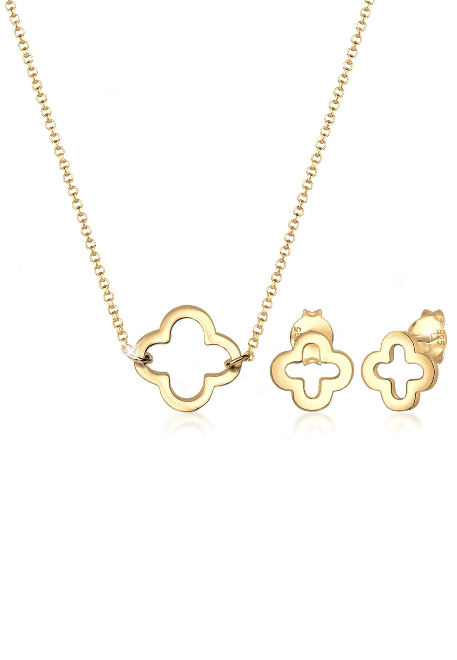 Elli Schmuckset Kleeblatt 925 Sterling Silber, Kleeblatt