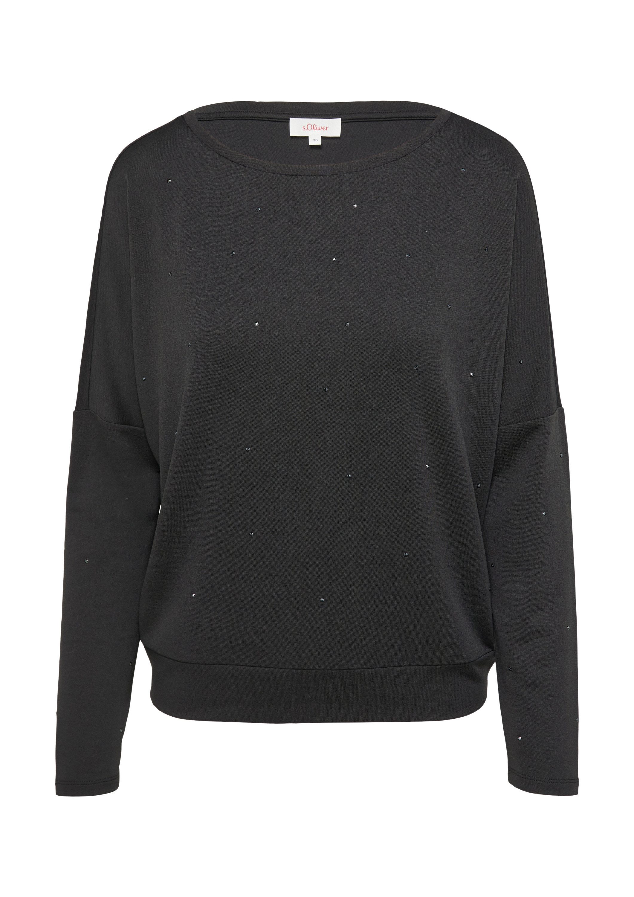 s.Oliver Langarmshirt T-Shirt Jerseyshirt mit Schmucksteinen günstig online kaufen