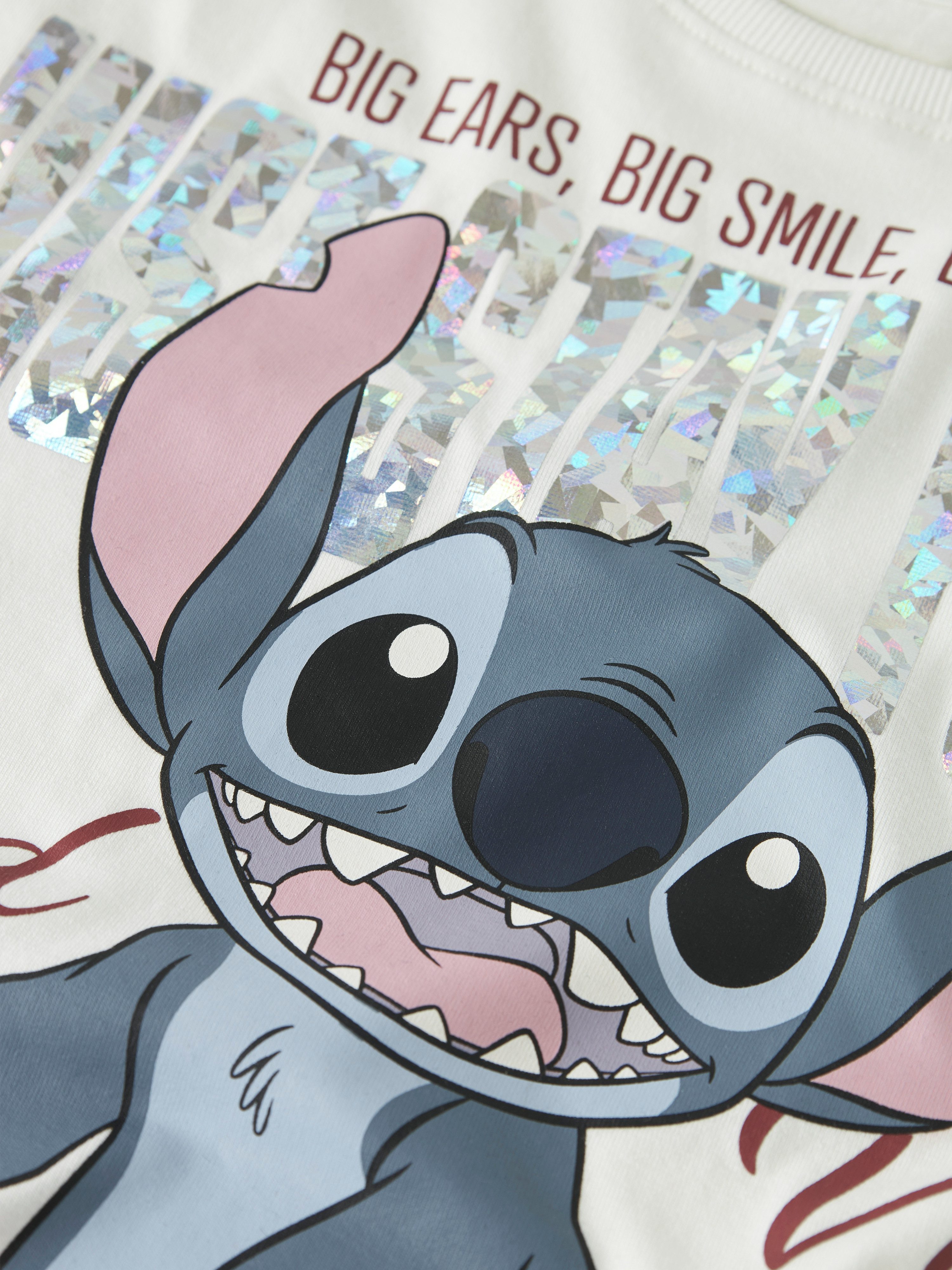 Name It T-Shirt NKFDYMI STITCH SS NREG TOP BOX NOOS WDI mit wunderschönem Glitzerdruck
