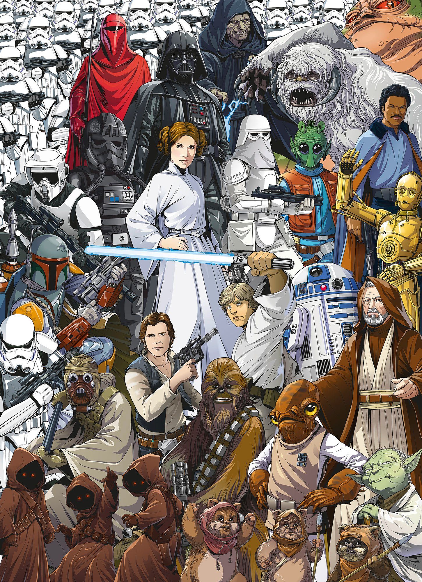 Komar Fototapete STAR WARS Classic Cartoon Collage, (1 St), 184x254 cm (Breite  x Höhe)