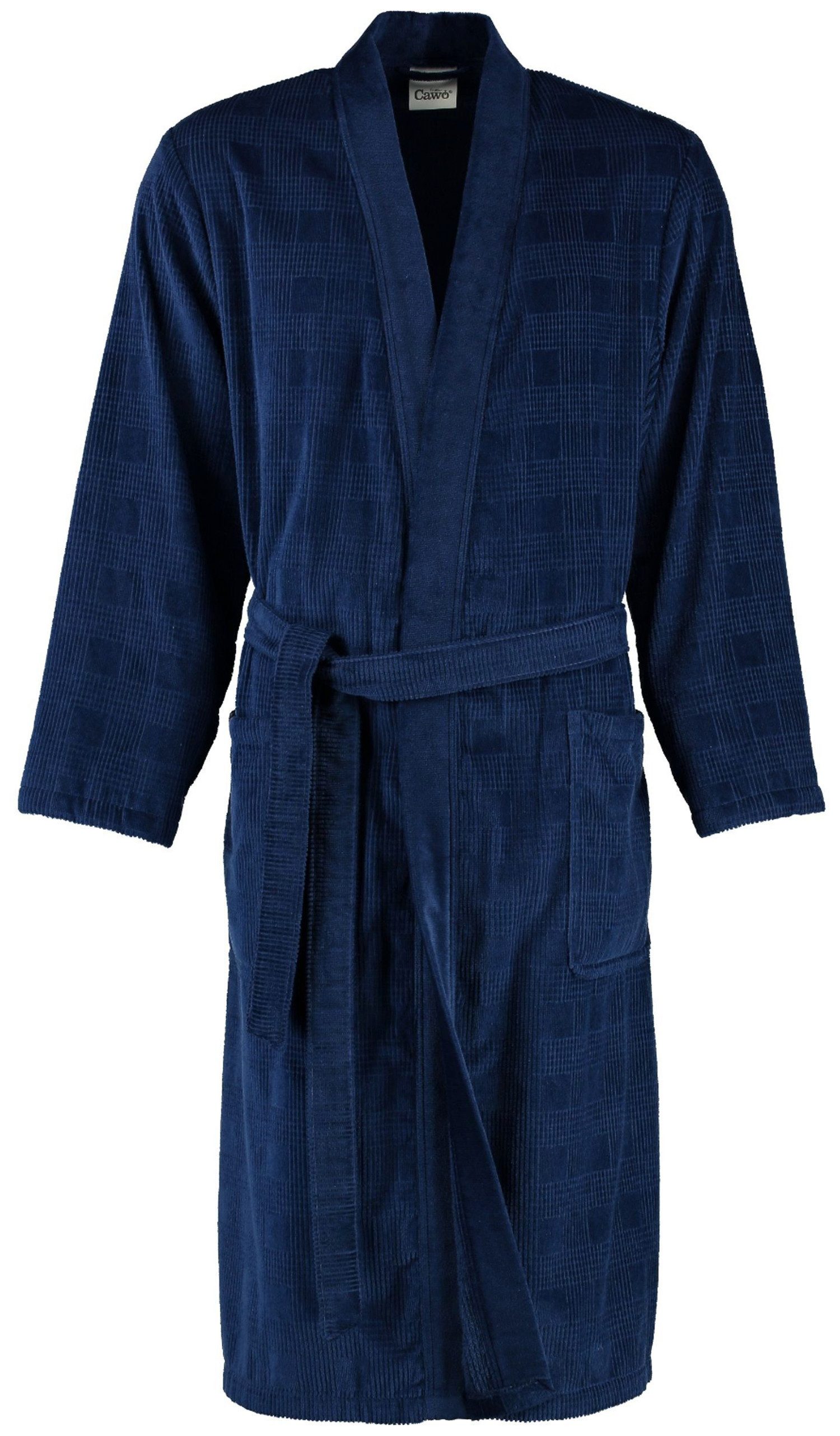 Cawö Herrenbademantel Herren Bademantel mit Kimono Kragen, Midi, Baumwolle, günstig online kaufen