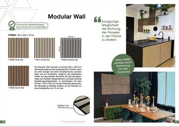 JANGAL Schallschutzpaneel Modular Wall Akustikpaneel, 520x1040x10 mm, nachhaltig & akustisch, BxL: 52,00x104,00 cm, 0,54 qm, Akustik Paneel, verbesserte Raumakustik, Connector-System