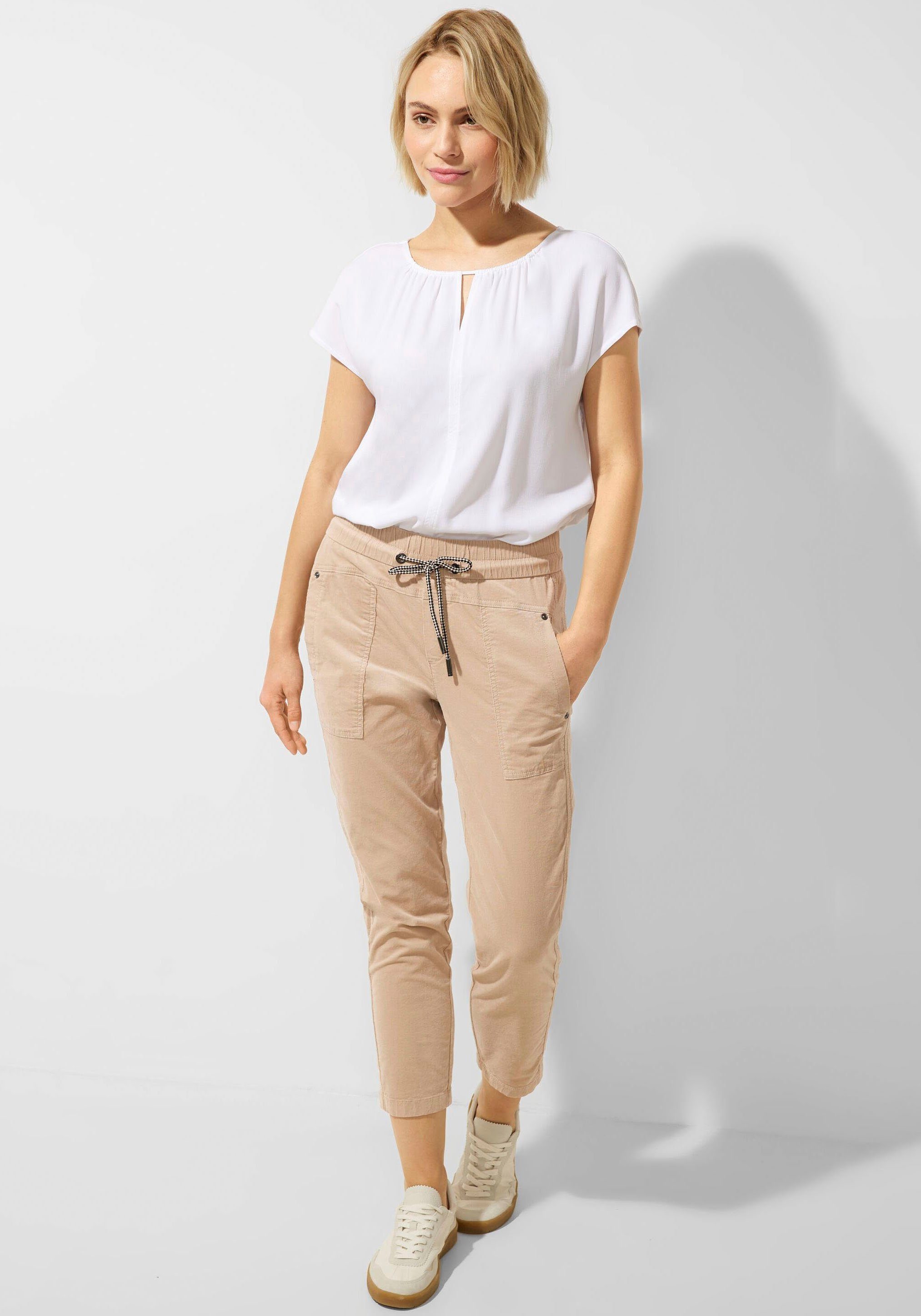 dull ONE Cordhose sand Metalllabel STREET mit bleached