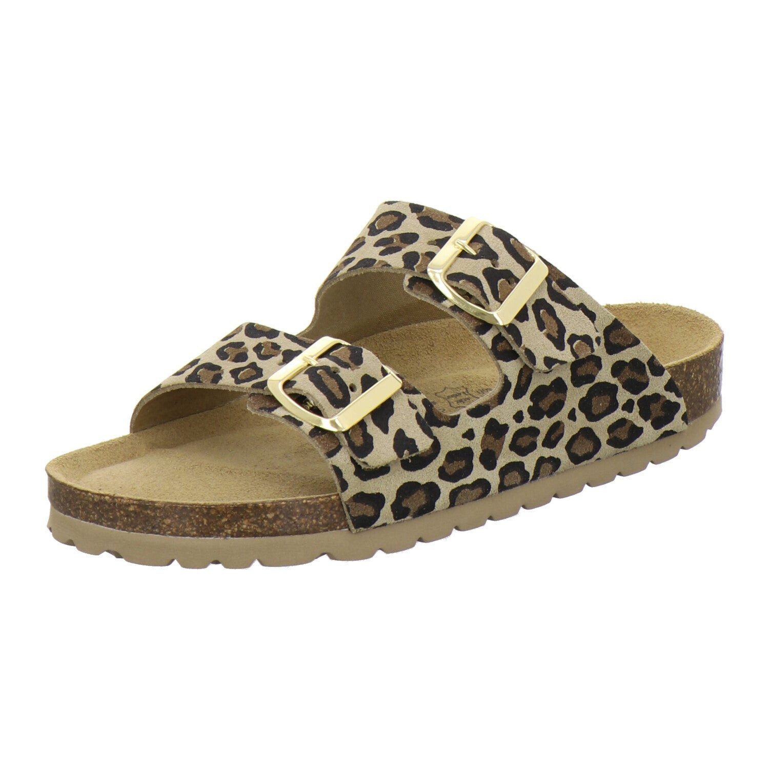 AFS-Schuhe Damen Zweischnaller Pantolette aus Veloursleder mit Fußbett, Made in Germany