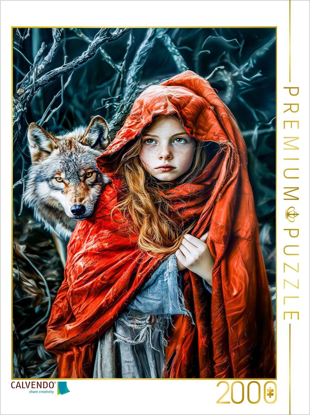 CALVENDO Puzzle CALVENDO Puzzle Rotkäppchen und der Wolf, 2000 Teile Lege-Größe 90 ×, 2000 Puzzleteile