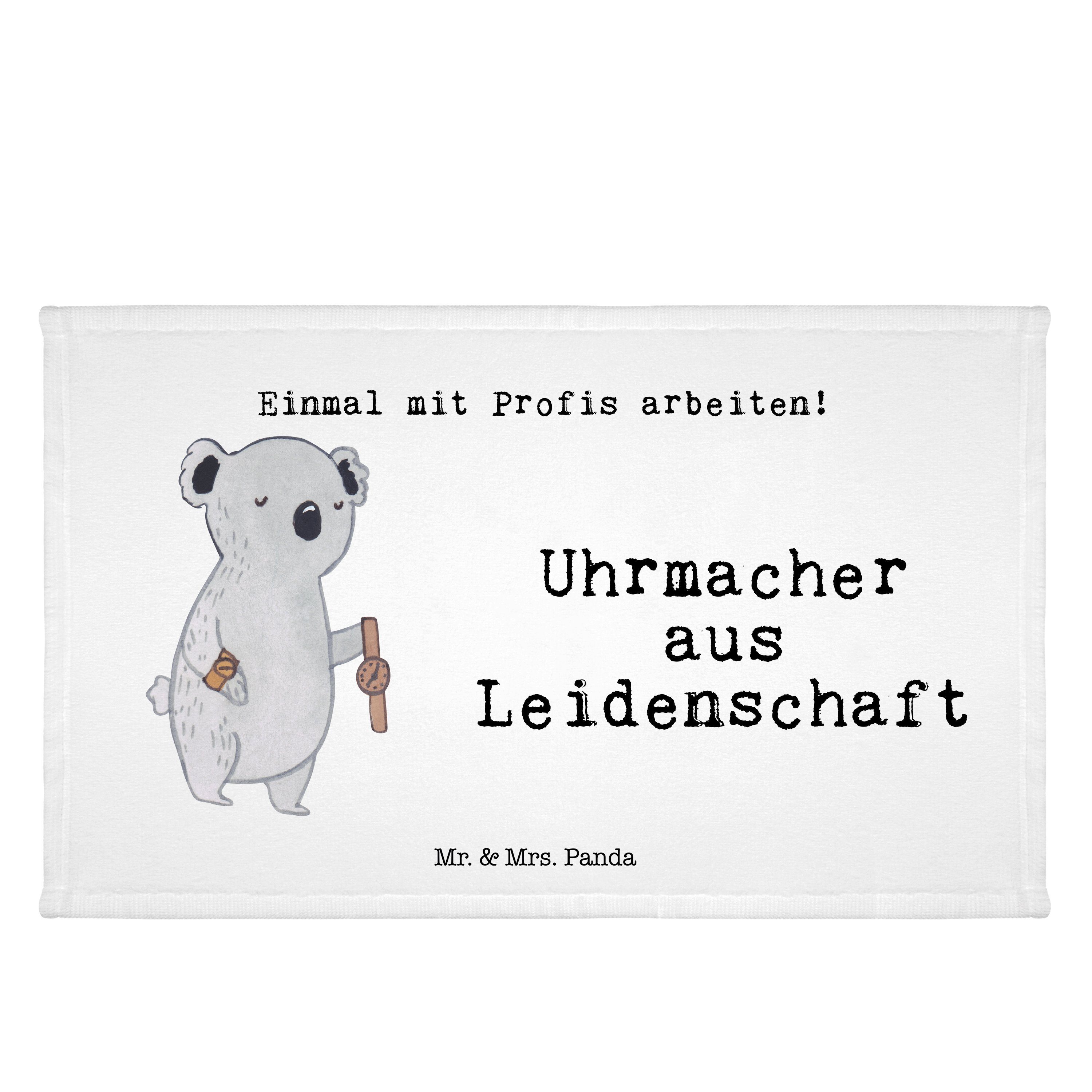 Mr. & Mrs. Panda Handtuch Uhrmacher aus Leidenschaft - Weiß - Geschenk, Kinder Handtuch, Rente, (1-St)