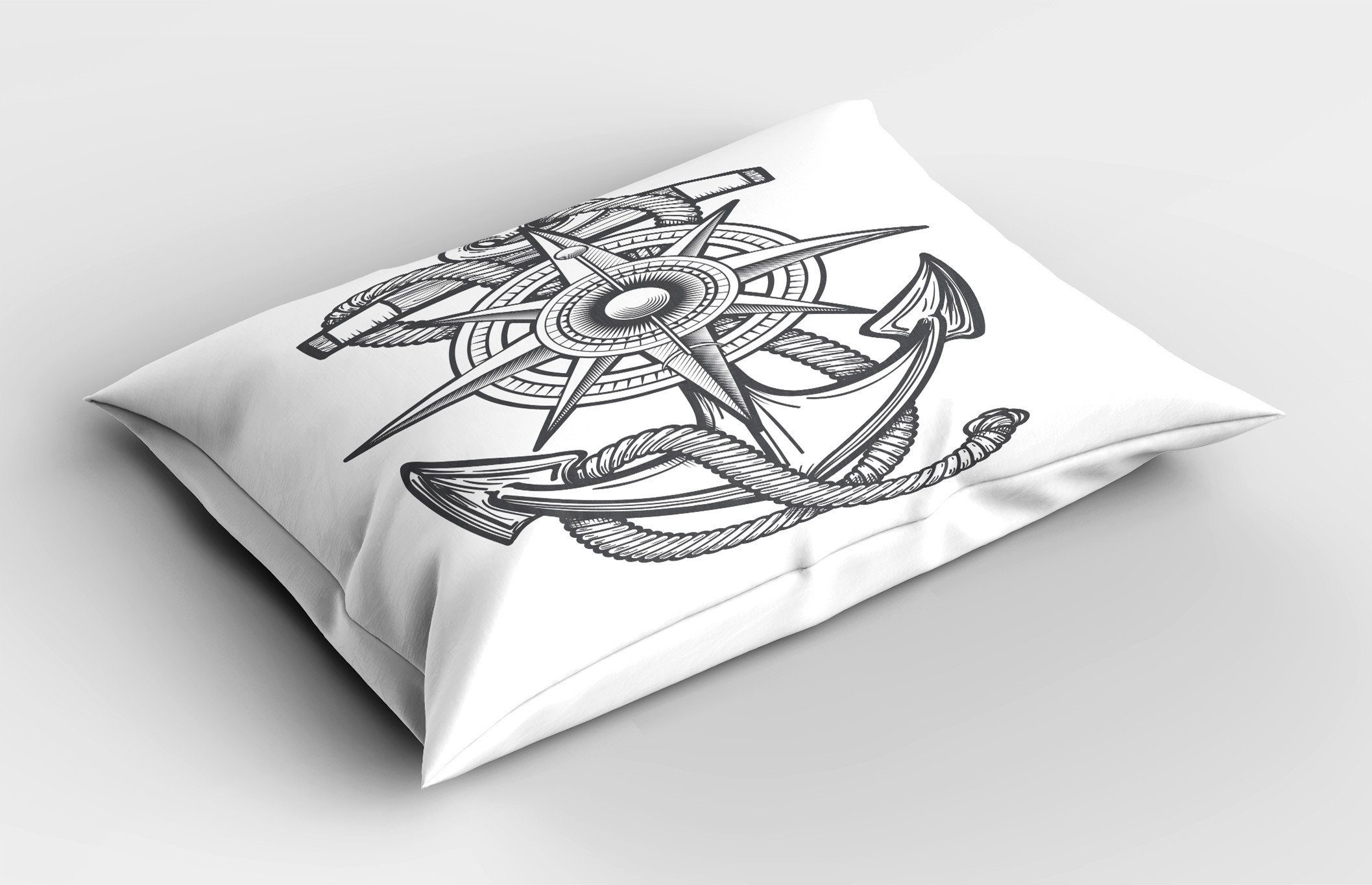 Anchor Kissenbezüge King Size Gedruckter Stück), Dekorativer Rope Tattoo Nautical (1 Standard Kissenbezug, Sketch Abakuhaus