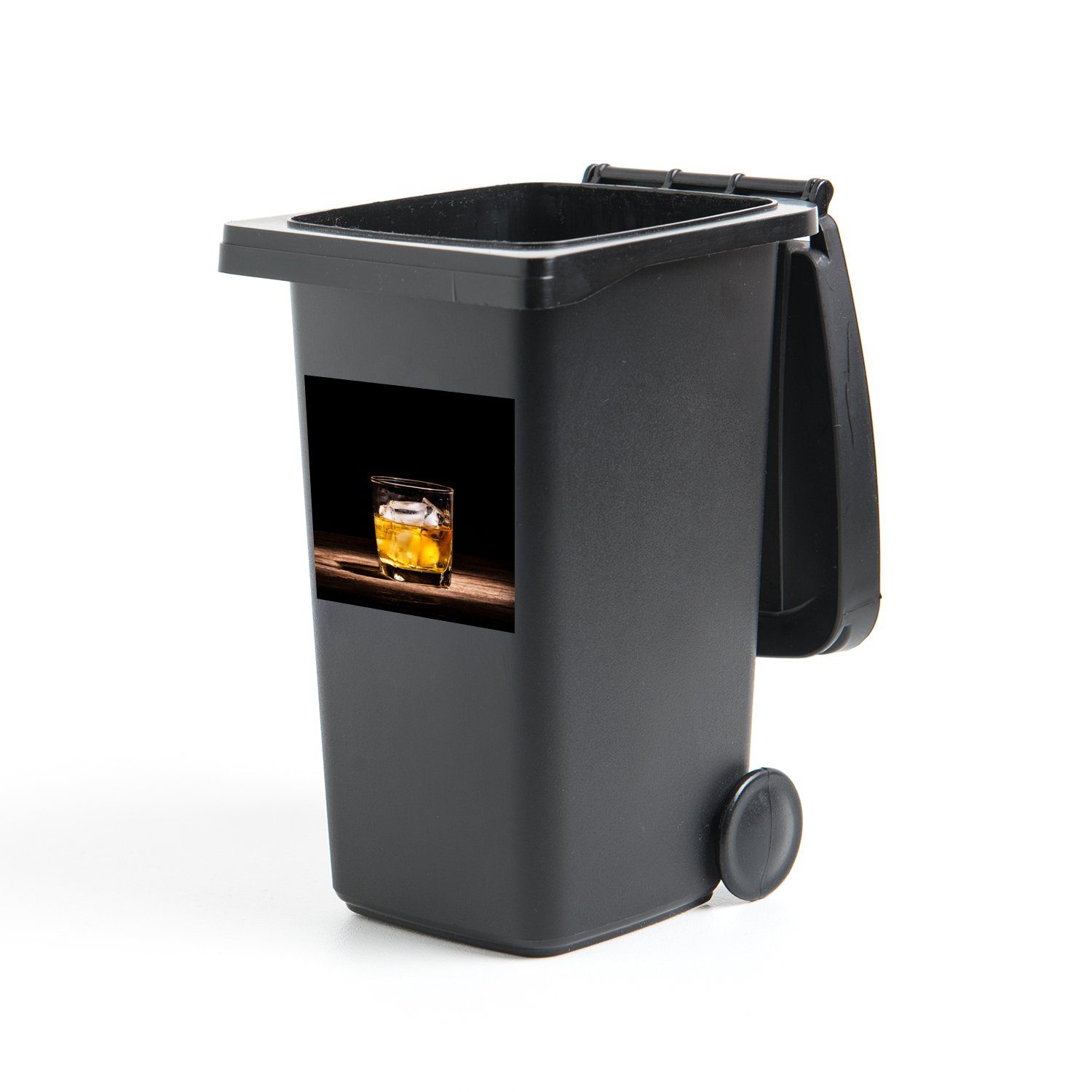 Mülltonne, Alkohol St), (1 Glas Container, Wandsticker - - Abfalbehälter MuchoWow Whiskey Sticker, Mülleimer-aufkleber,