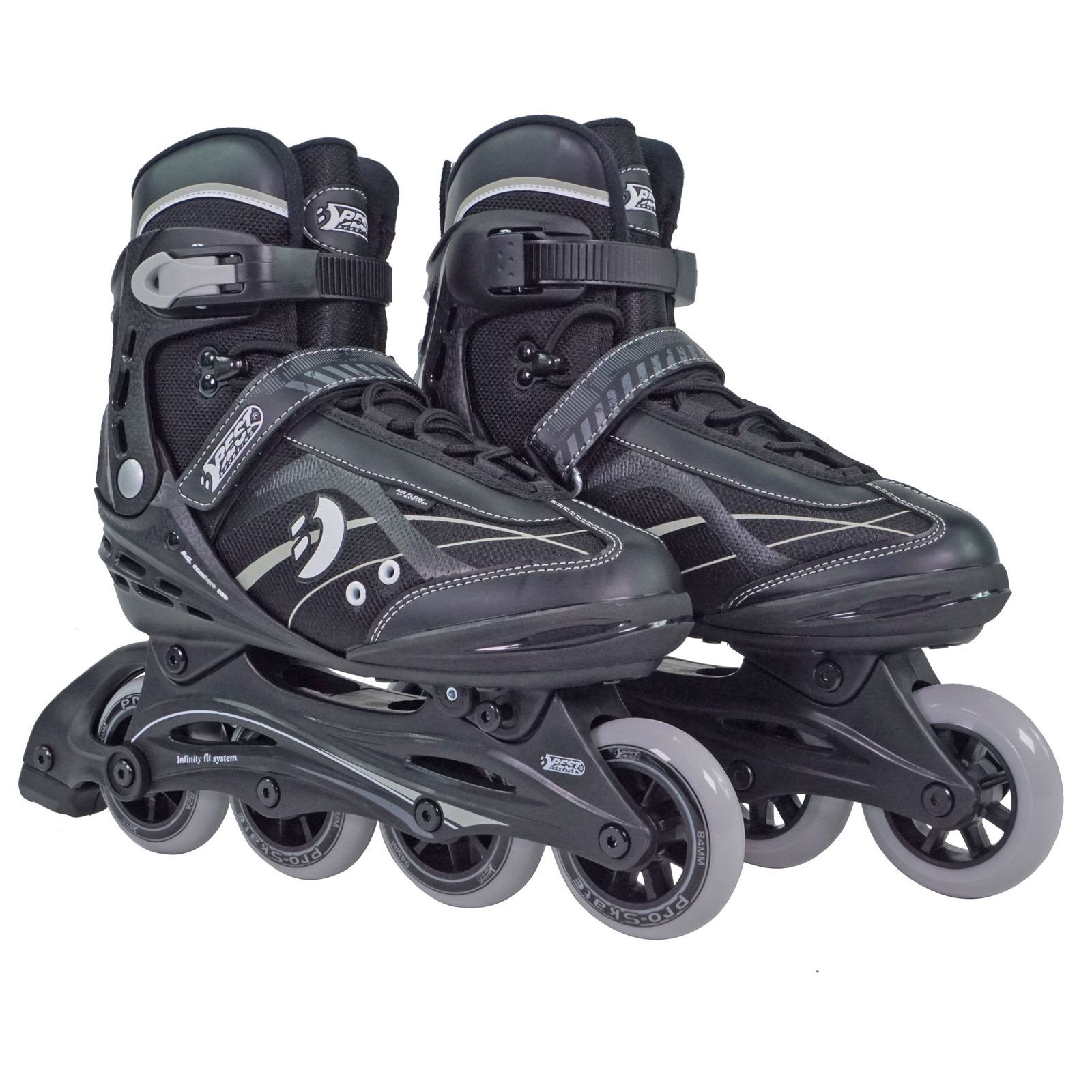Schlittschuhe Inline Skates, Breite verstellbar, ABEC 7 Carbon, schwarz