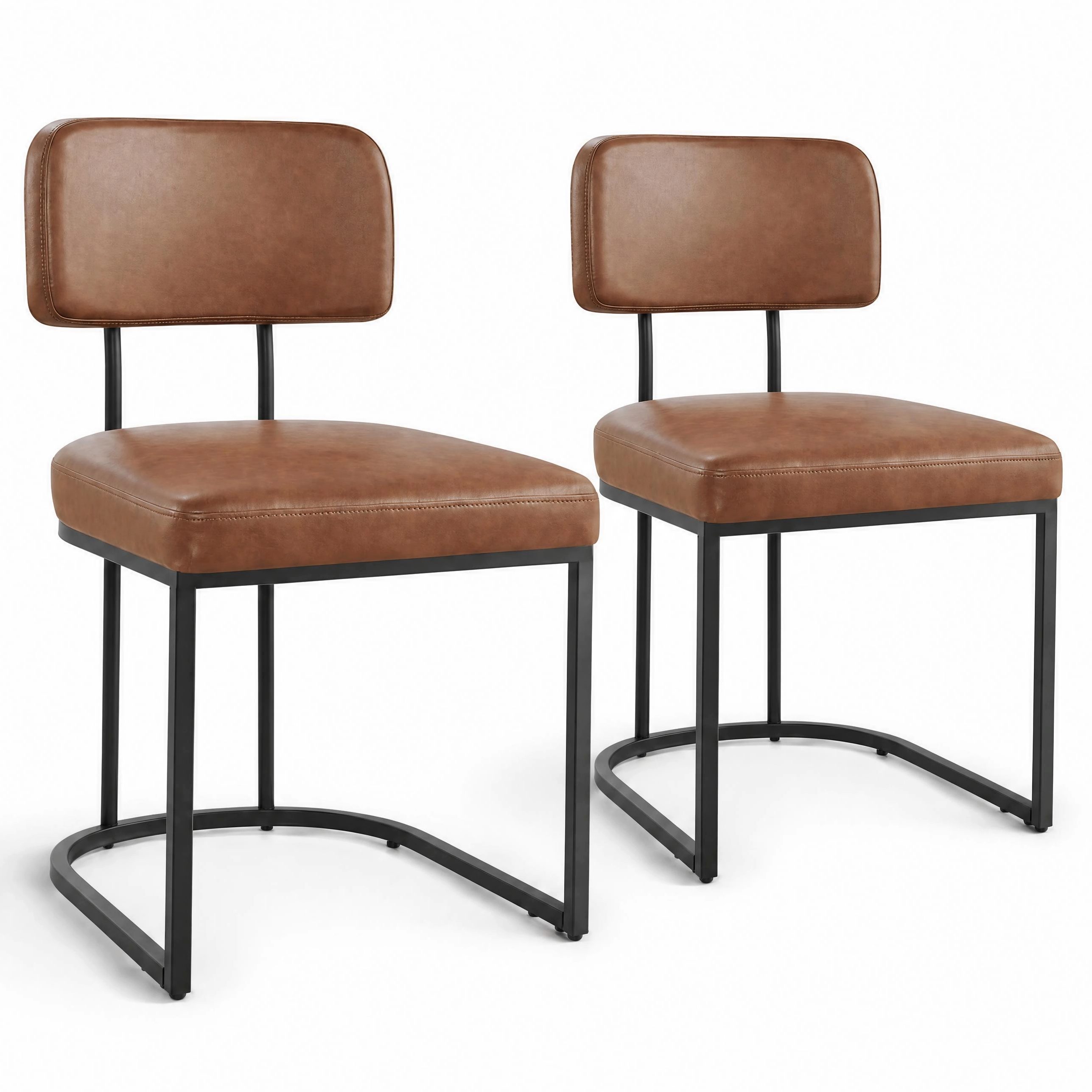 CHITA Esszimmerstuhl 2er Set Kunstleder, Esszimmerstuhl, Bürostuhl, Küchenstuhl (2er Set), ergonomisch mit Rückenlehne, Metallgestell