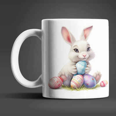 WS-Trend Tasse Osterhase Ostereier Ostern Bunny Kaffeetasse Teetasse Geschenkidee, Keramik