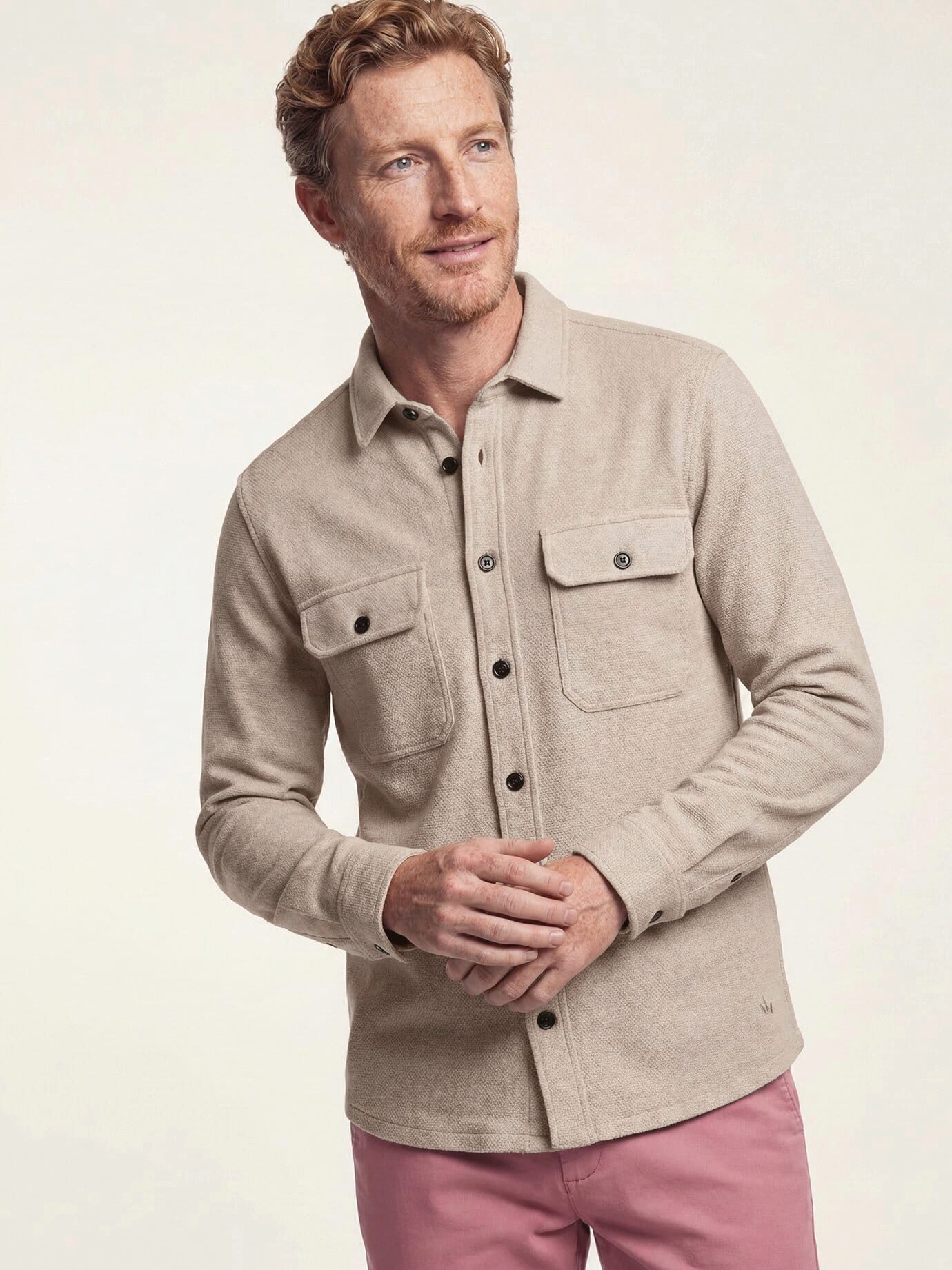Walbusch Strickjacke Herren Overshirt mit Struktur Hemdkragen, Hemdkragen